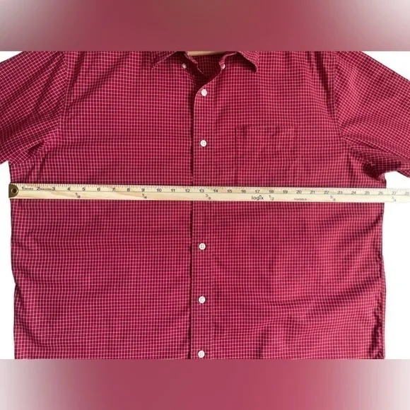 LL Bean Button Up Long Sleeved Red Checkered Shirt Wrinkle Resistant XL-Regular - Picture 2 of 8